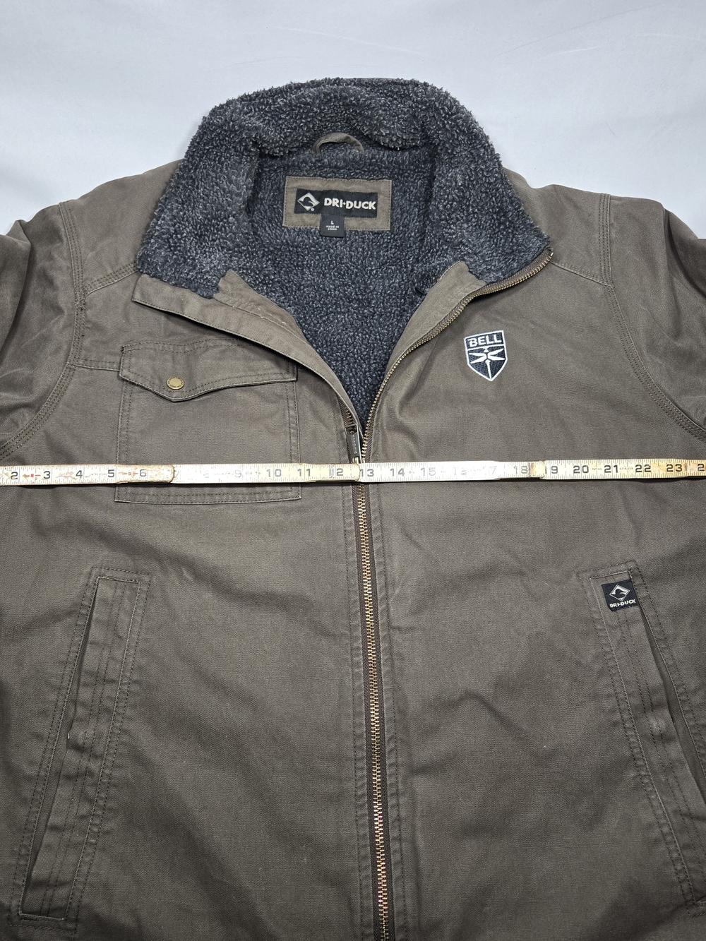 Dri Duck Endeavor Sherpa Lined Canvas Jacket Mens L Brwn Bomber Workwear Outdoor - Picture 6 of 14